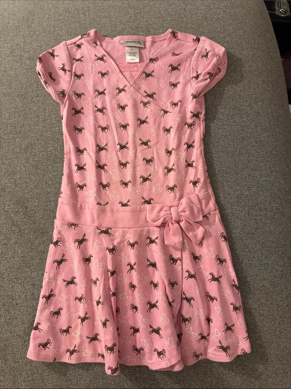 5/$15- Pink Horse Print Bow Waist Knit Dress